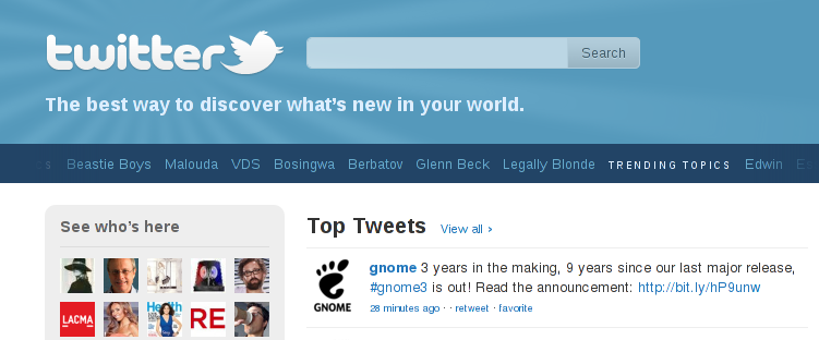 GNOME 3 is a top tweet