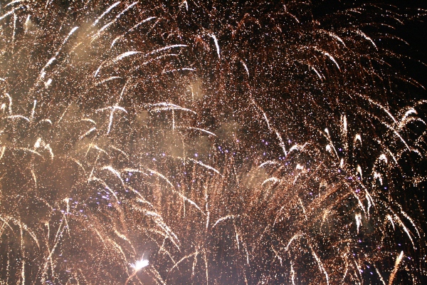 Fireworks during Bastille Day