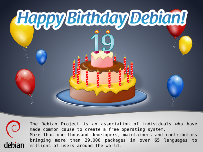 Debian is nineteen years old!